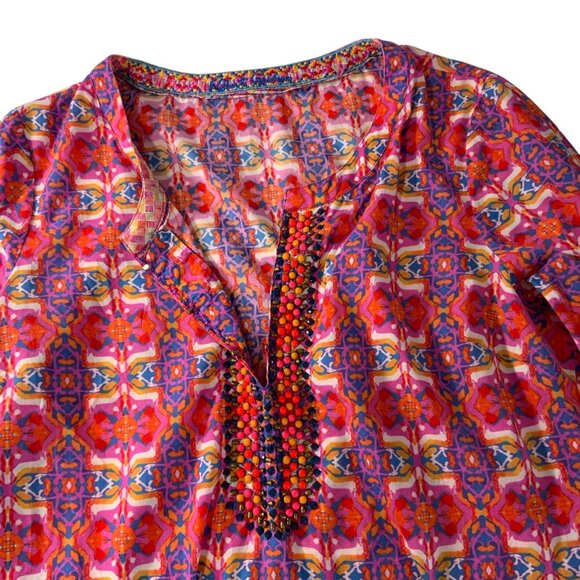 Robert Graham Womens Meli Printed Woven Tunic Top S Coverup - Picture 4 of 13